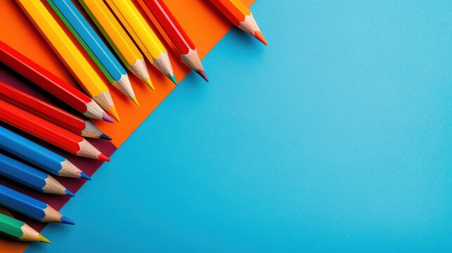 Back to school concept, professional design, vibrant colors, space for text, digital tone, Monochromatic Color Scheme