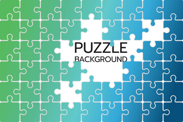 Colorful jigsaw puzzle background stock vector isolated on white backgroun.