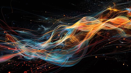 Fototapeta premium Efficient Integration: Abstract Digital Design of Interwoven APIs Enhancing Modern Software Connectivity