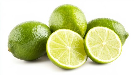 Lime pieces on white