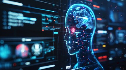 Close up of ai mental health chatbot interface with human oversight and modern aesthetic design