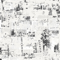Newspaper paper grunge newsprint patchwork seamless pattern background. Newspapers in patchwork style. Beige and gray. notebook sheets, old newspaper.