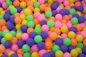 58 Abstract shapes, patterns, textures of piles of colorful balls. colorful plastic balls for ball bath games