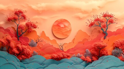 Vibrant Paper-Cut Banners and Signs for Summer Sale Event Atmosphere Enhancement