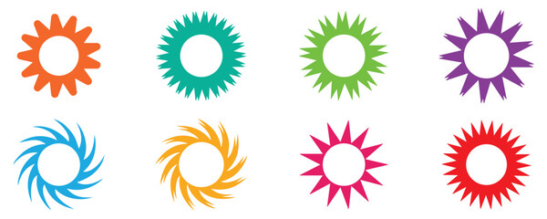 Starburst sticker set. collection of special offer sale oval and round shaped sunburst labels and badges.