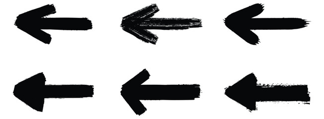 grunge arrow vector. set of arrows black icons. grunge arrow brush. grunge arrow paint.