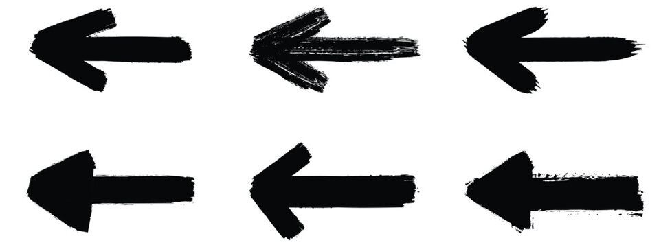 grunge arrow vector. set of arrows black icons. grunge arrow brush. grunge arrow paint.