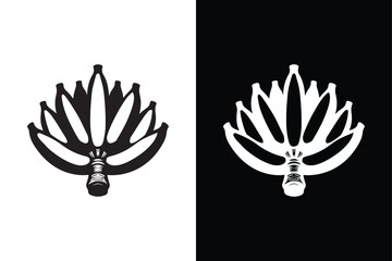 Banana icon with black and white background