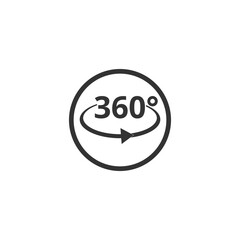 Angle 360 degrees icon isolated on transparent background