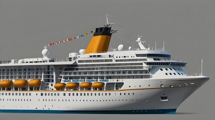 cruise liner side view isolated on white. generative.ai
