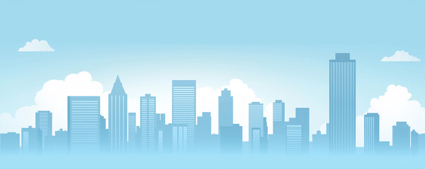 Fototapeta premium 都市風景 ビル群のイラスト