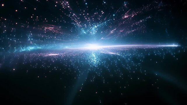 AI-generated background with digital shapes, futuristic elements and patterns. Concept of future technologies and artificial intelligence.