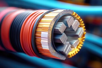 Cross section of Electrical power cable