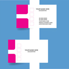 Business card Template Simple White Magenta