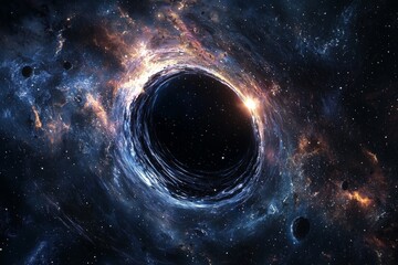 Black hole in space illustration created with Generative AI