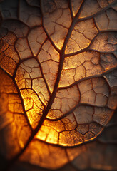 Obraz premium A leaf with a lot of detail and a lot of texture