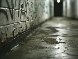 Fototapeta premium Graffiti art on a rough cinderblock wall, showcasing the powerful, unfiltered creativity that thrives in city landscapes.