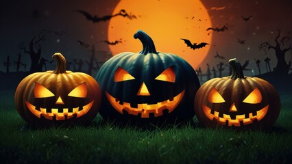halloween background with pumpkin