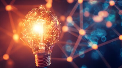 A visually interconnected digital interface displaying a network of linked ideas concepts and information with a clean background creating a minimalist modern and simplistic symbolism of innovation