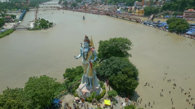Haridwar Drone Video 4k HAR KI PAURI, Drone view of Har ki Pauri Haridwar, Haridwar video, Mata Mansh Devi, Shiv Statue