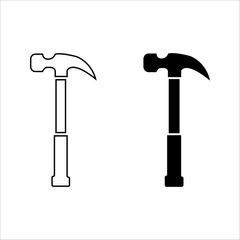 Hammer vector icon. filled flat sign for mobile concept and web design. Hammer tool glyph icon. Symbol, logo illustration. Vector graphics.