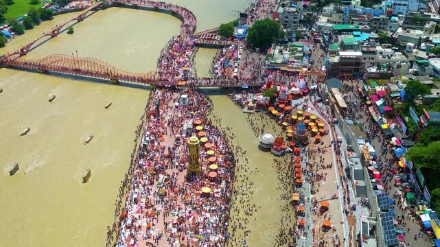 Haridwar Drone Video 4k HAR KI PAURI, Drone view of Har ki Pauri Haridwar, Haridwar video, Mata Mansh Devi, Shiv Statue