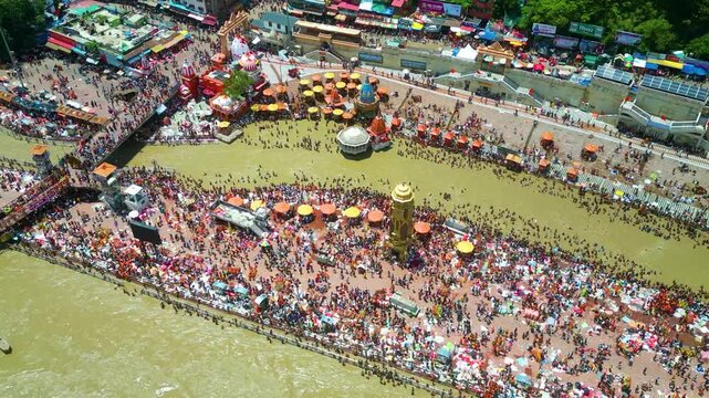 Haridwar Drone Video 4k HAR KI PAURI, Drone view of Har ki Pauri Haridwar, Haridwar video, Mata Mansh Devi, Shiv Statue