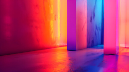 Orange, pink and blue neon color lamp, ideal for gaming background 