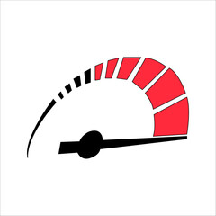 Speedometer icon. Miles per hour. Speed ​​control. Acceleration indicator.