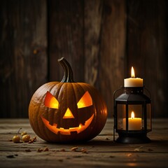 halloween pumpkin on a dark background