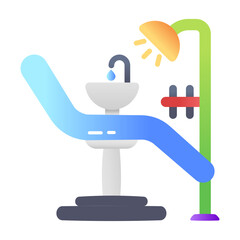Fototapeta premium A flat icon of dental chair and lamp 