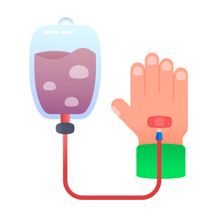 A flat style icon of transfusion