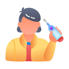 A flat icon of check temperature