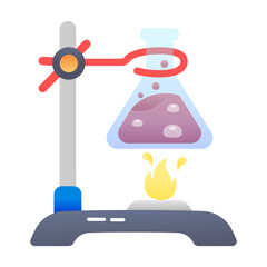 Flat style icon of retort stand burner 