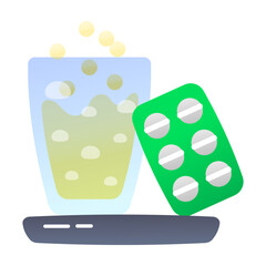 Effervescent icon in flat style 