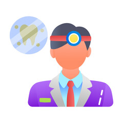 A flat style icon of dentist 