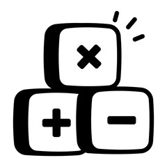 A hand drawn icon of calculation keys 