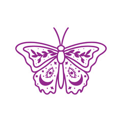 Celestial Butterflies Doodle Illustration