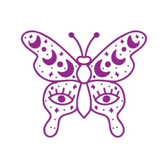 Celestial Butterflies Doodle Illustration