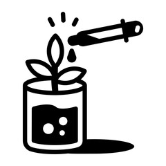 A doodle icon of plant testing 