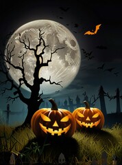 halloween background with pumpkin