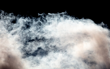 Smoke isolated on black background