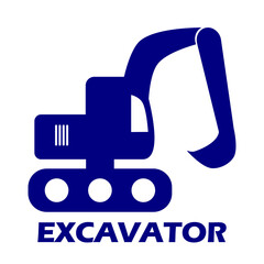 icon of a excavator for kids card