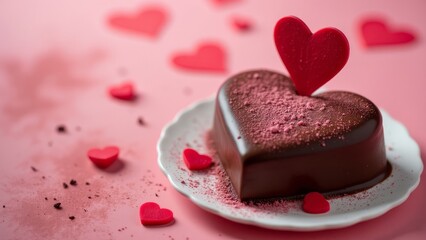 Heart-shaped mousse cake for Valentine's Day.