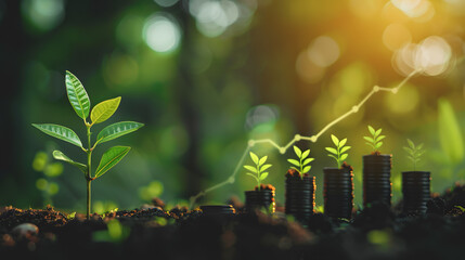 Finance, Bitcoin, charts and currency exchange, investment growth and capital investment. AI Generated