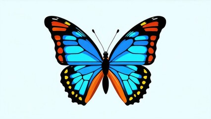 Obraz premium colorfull butterfly with simple style with white background