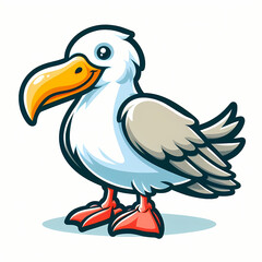 An albatross in vector style against a clean white backdrop