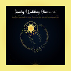 Circular Golden Ornamental Vintage Floral Shape for Luxury Wedding Ornament Elements