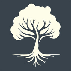 Tree black and white art