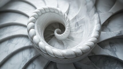 Obraz premium Mesmerizing Spiral Staircase Design with Intriguing Patterns Conveying Depth and Motion